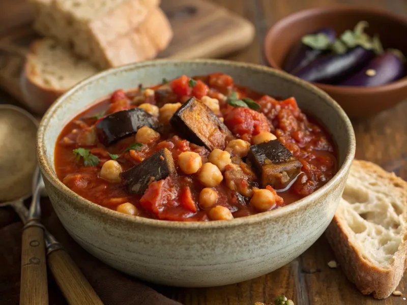 Eggplant & Chickpea Tomato Stew