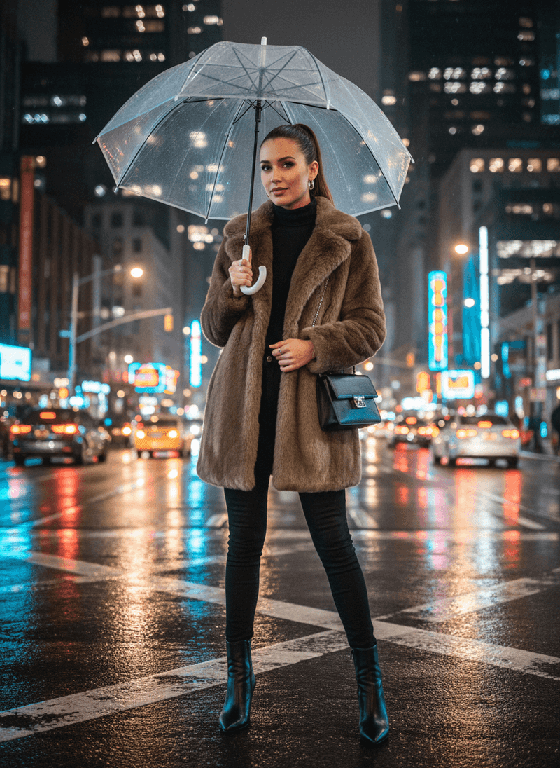 Faux-Fur Coat for Statement-Making Style