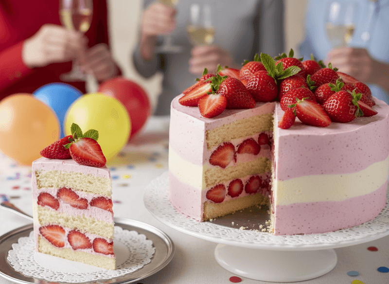 Strawberry Ice Cream Cake