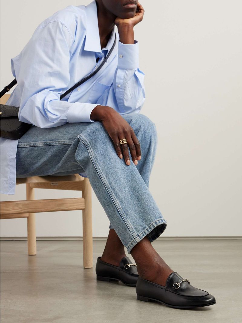 Gucci Jordaan Horsebit Leather Loafers