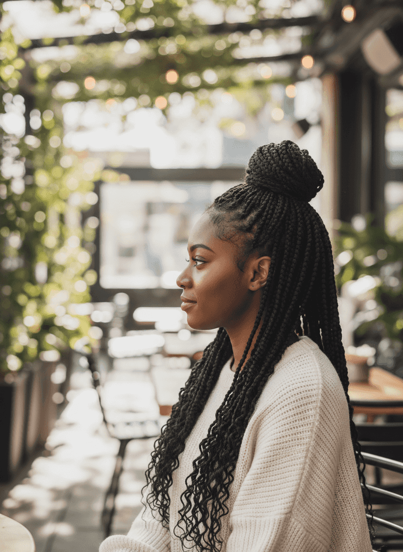 Half-Up Half-Down on Long Passion Twists