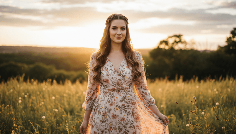 Half-Up Twisted Crown with Flowing Lengths