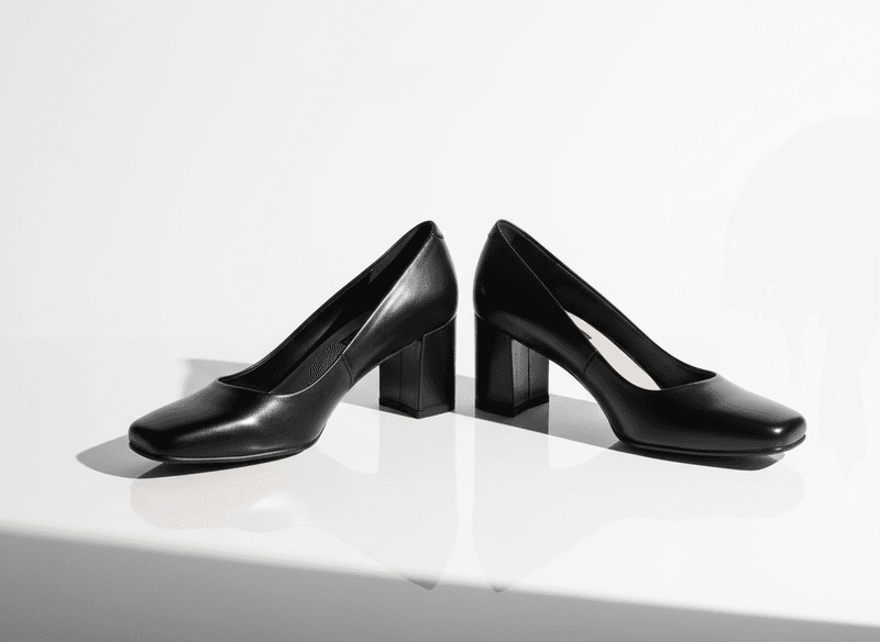 Square-Toe Pumps with Heels