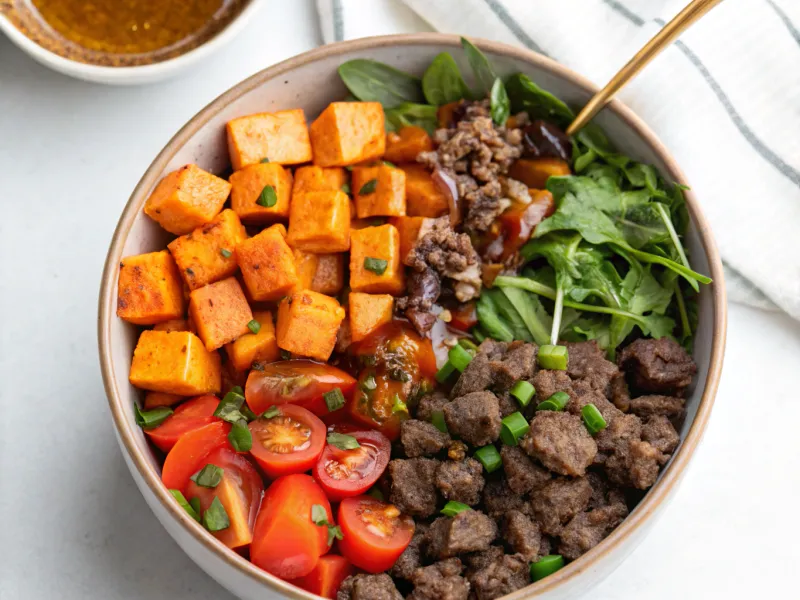 High-Protein Bowl Trends (Sweet Potato Beef Bowl)