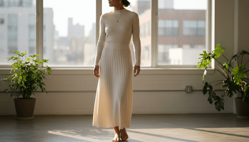 High-Waist Knit Dress