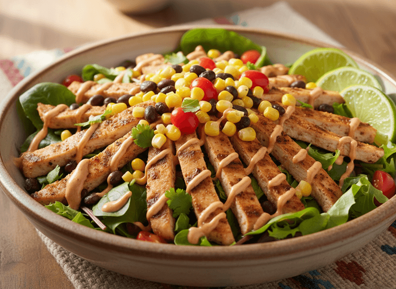 Southwest Chicken Salad with Black Beans, Corn & Chipotle Ranch