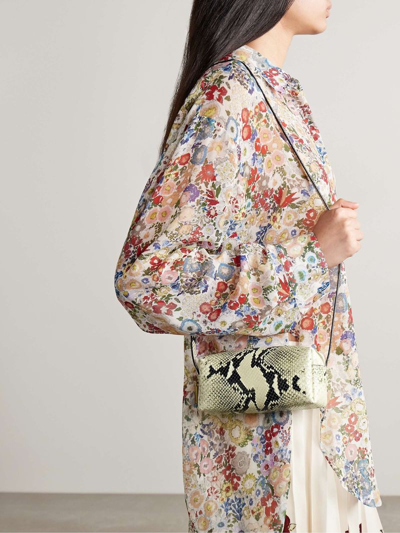 KHAITE Kye Mini Snake-Effect Shoulder Bag