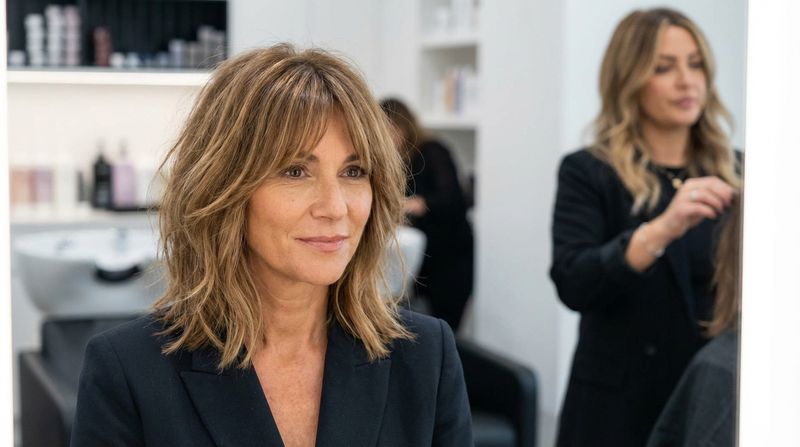 Layered Lob with Curtain Bangs