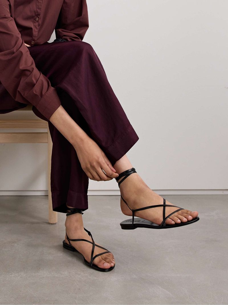 Leather Sandals with Thin Straps