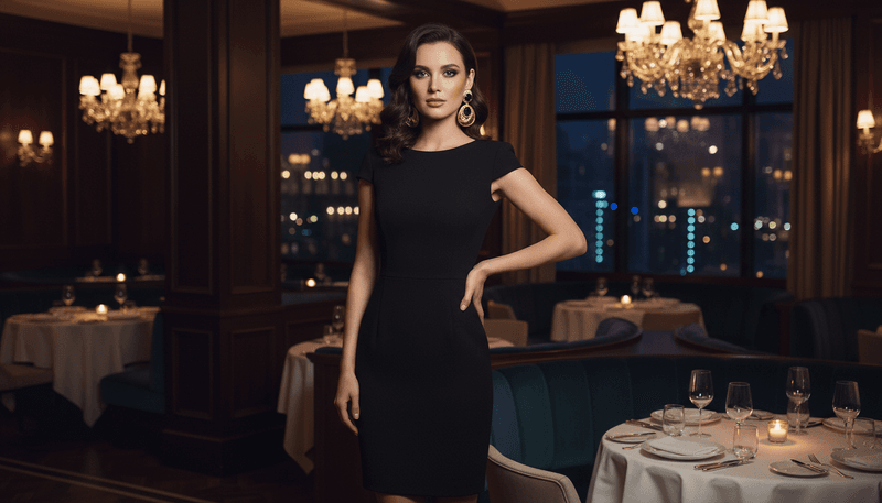 Little Black Dress with Statement Earrings