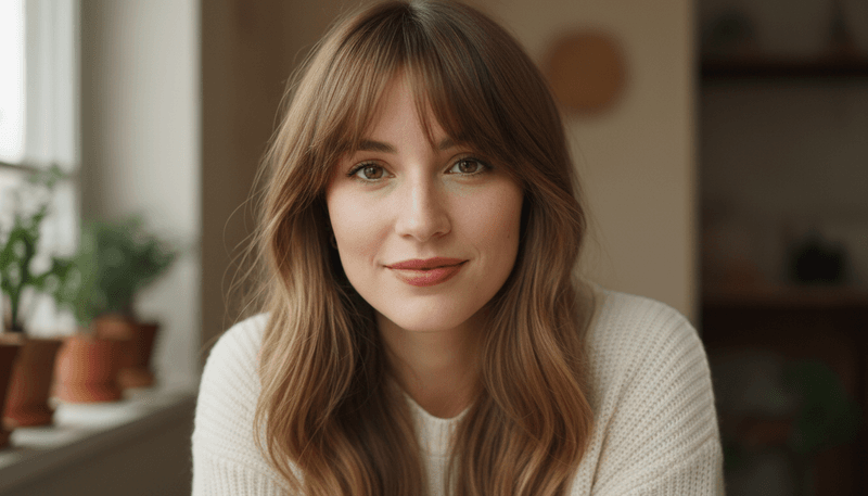 Long Hair with Soft, Wispy Bangs