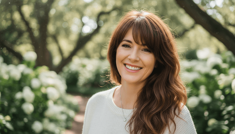 Long, Side-Swept Bangs