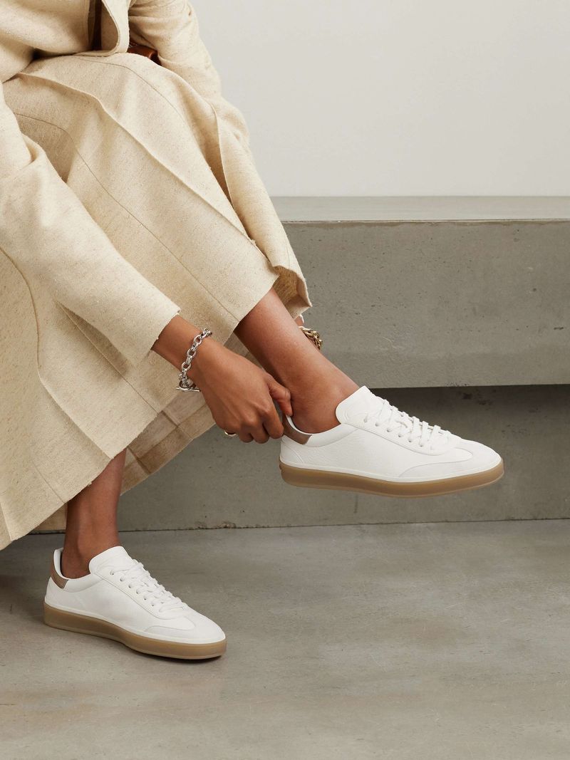 Loro Piana Tennis Walk Suede-Trimmed Sneakers