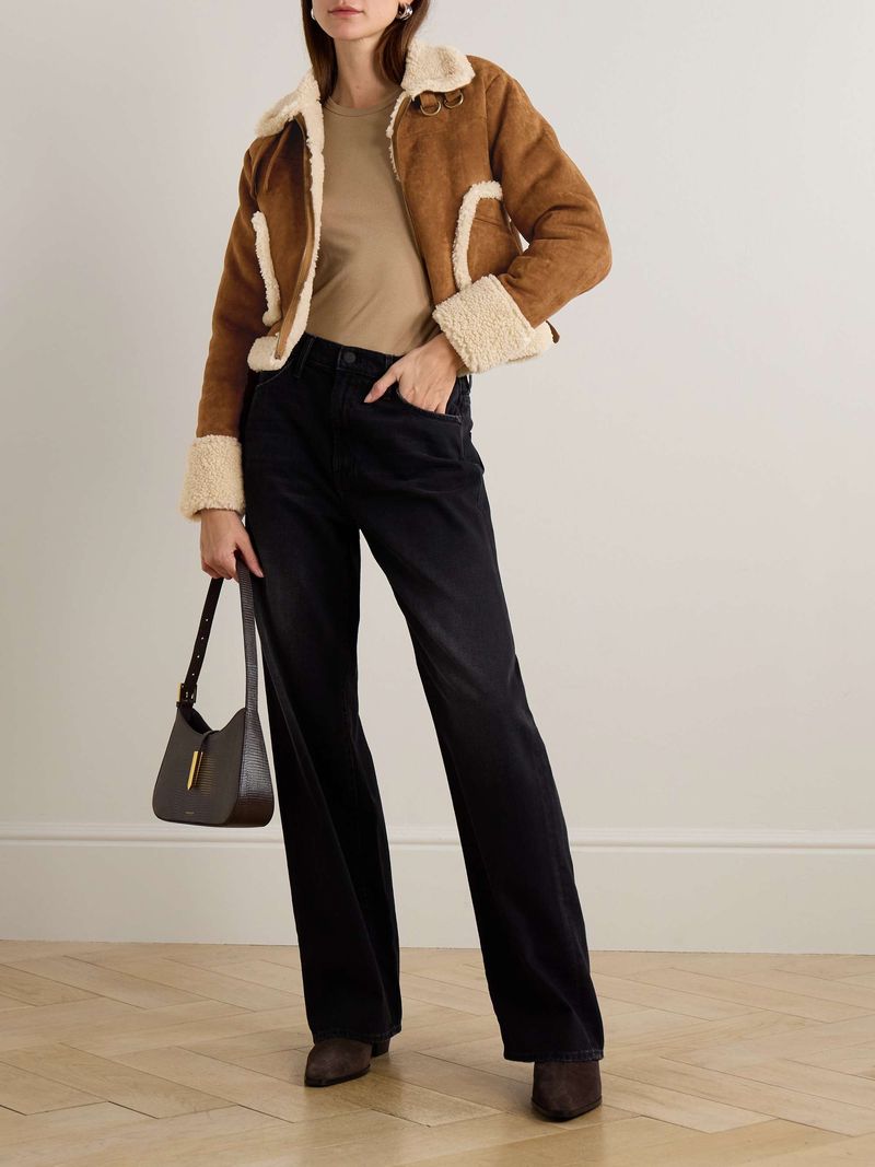 MOTHER The Dodger Sneak Mid-Rise Wide-Leg Jeans