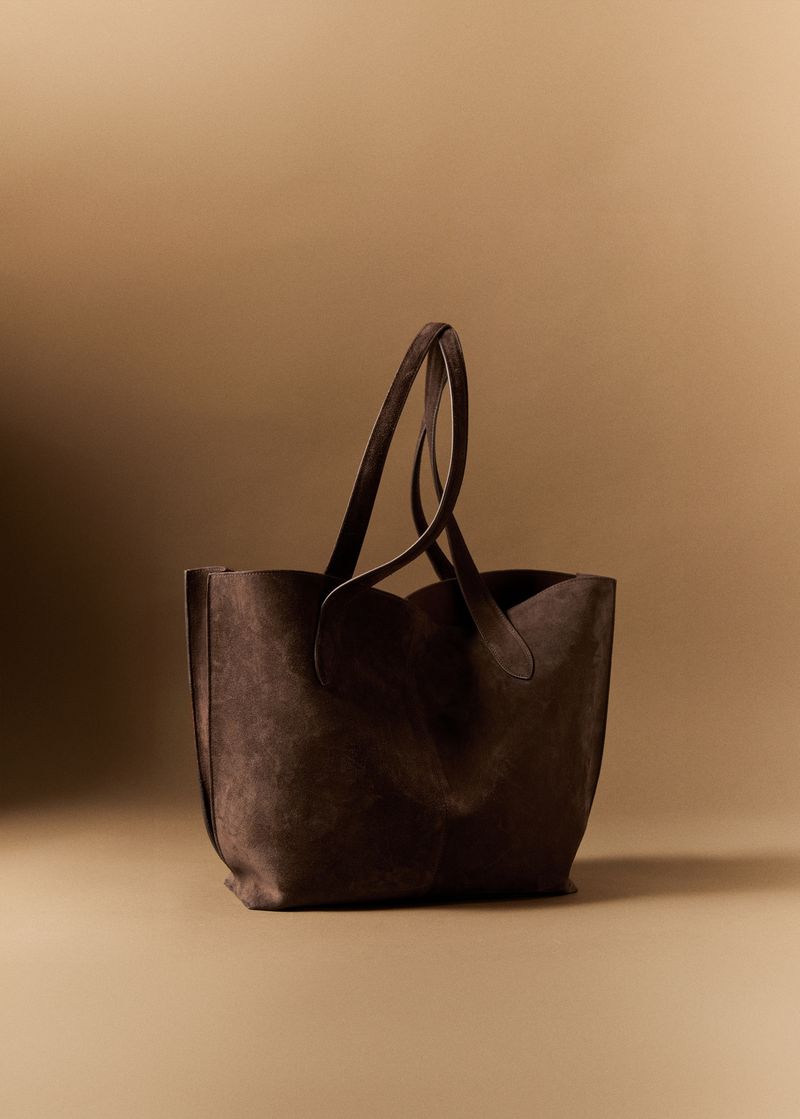 MANGO Medium Suede Shopper Bag