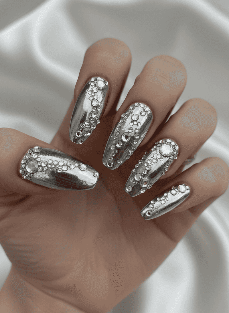 Crystal-Studded Silver Base