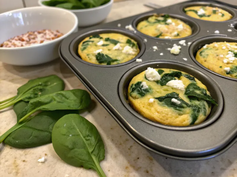 Mediterranean Spinach & Feta Egg Bites