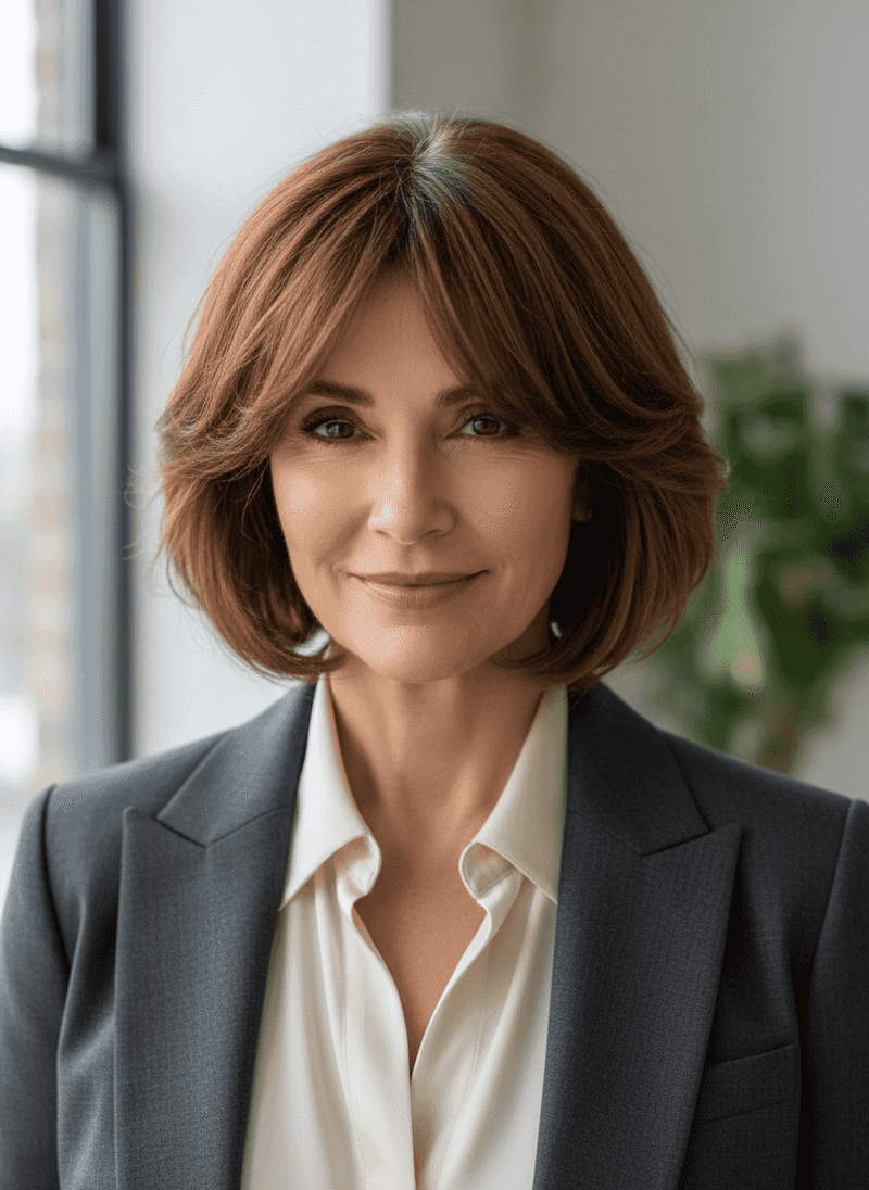 Medium Bob with Side-Swept Fringe