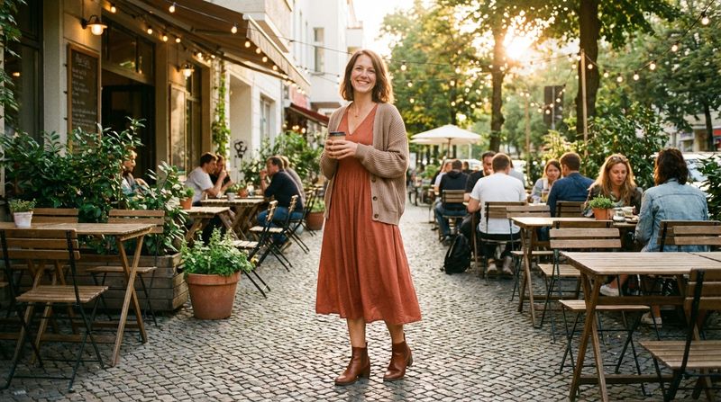 Midi Dress + Ankle Boots or Heeled Sandals