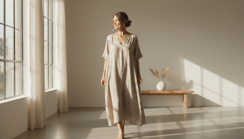 Midi Dress in a Neutral Tone