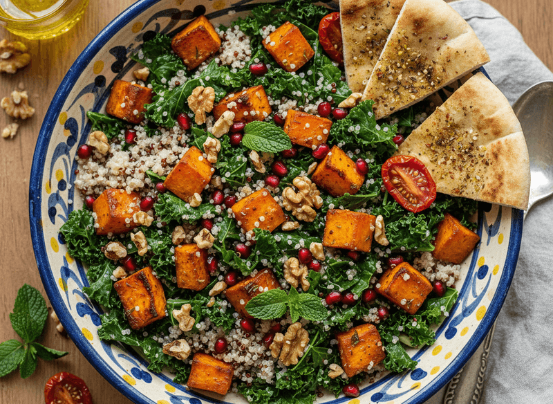 Warm Sweet Potato, Kale & Quinoa Salad