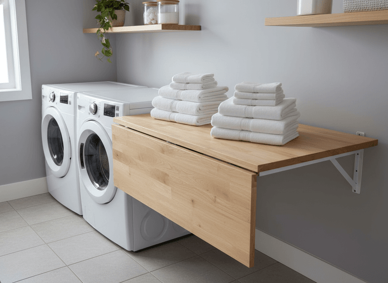 Mount a Folding Station Shelf at Waist Height