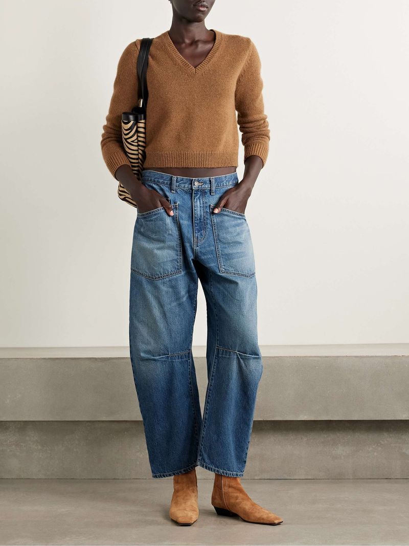 NILI LOTAN Shon High-Rise Barrel-Leg Jeans