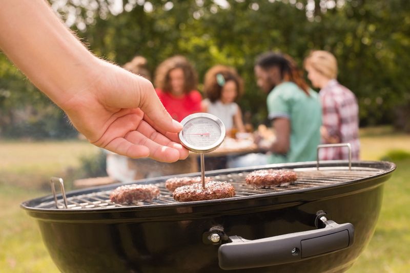 Never using a meat thermometer