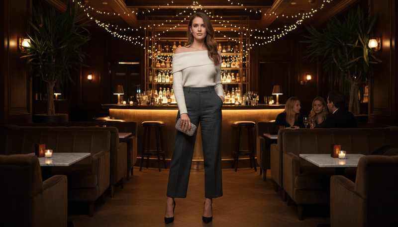 Off-the-Shoulder Top + Tailored Pants