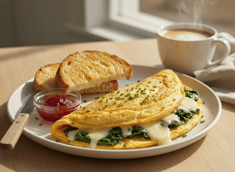 Omelet with Spinach and Cheese