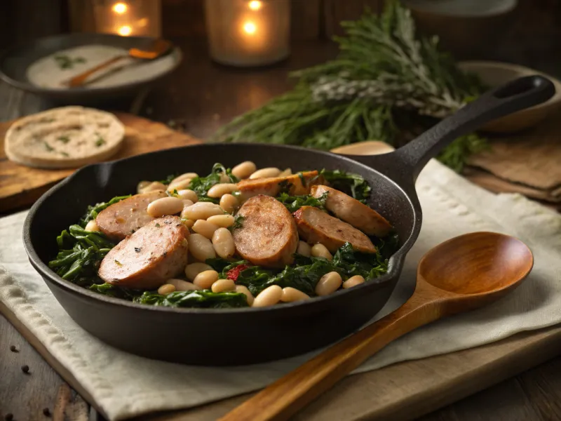 One-Pan Sausage & White Bean Skillet
