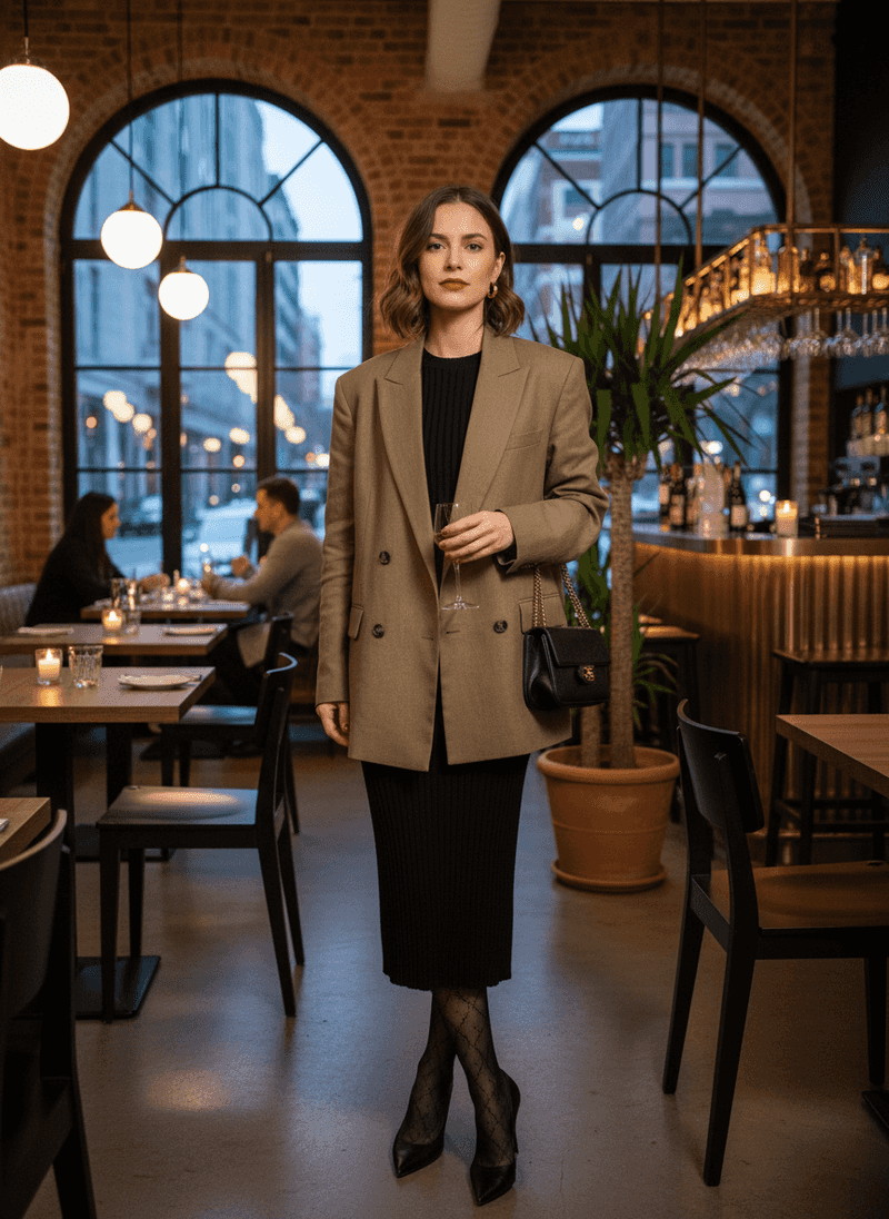 Oversized Blazer as a Dress Topper