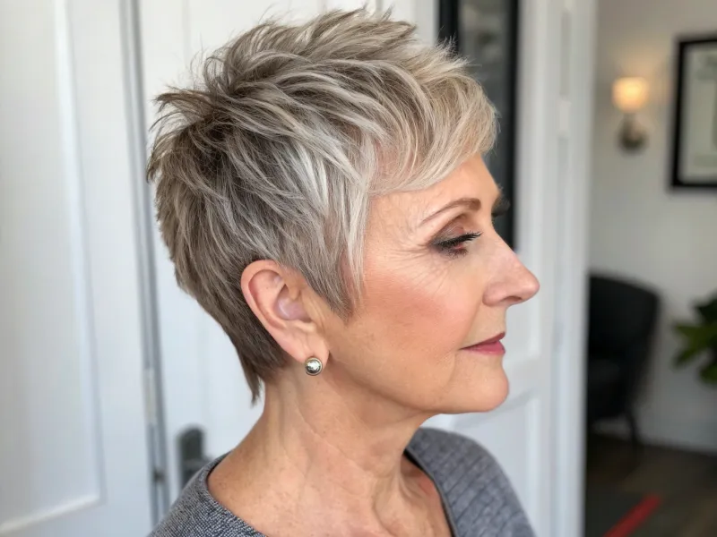 Pixie Cut with Textured Bangs