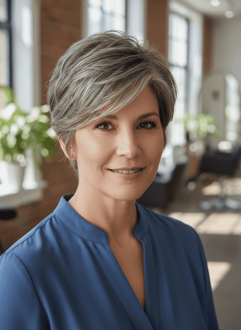 Pixie with Feathered Side Bangs