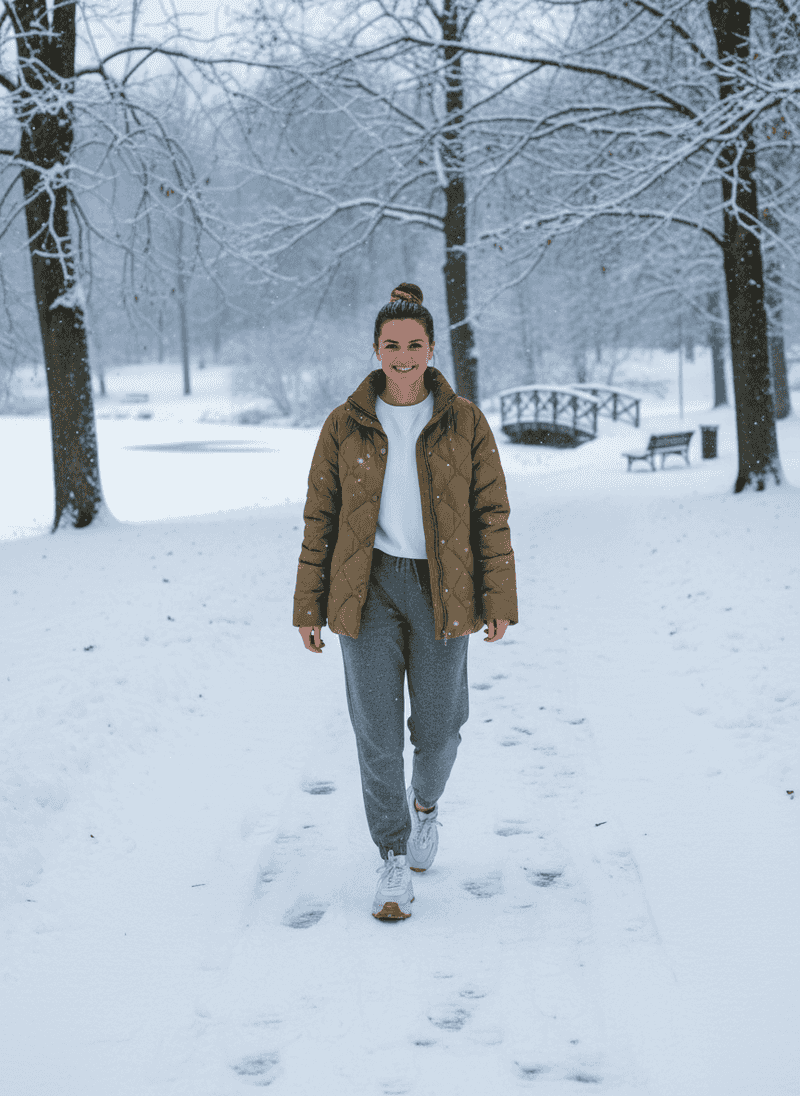 Puffer Jacket Meets Athleisure Comfort