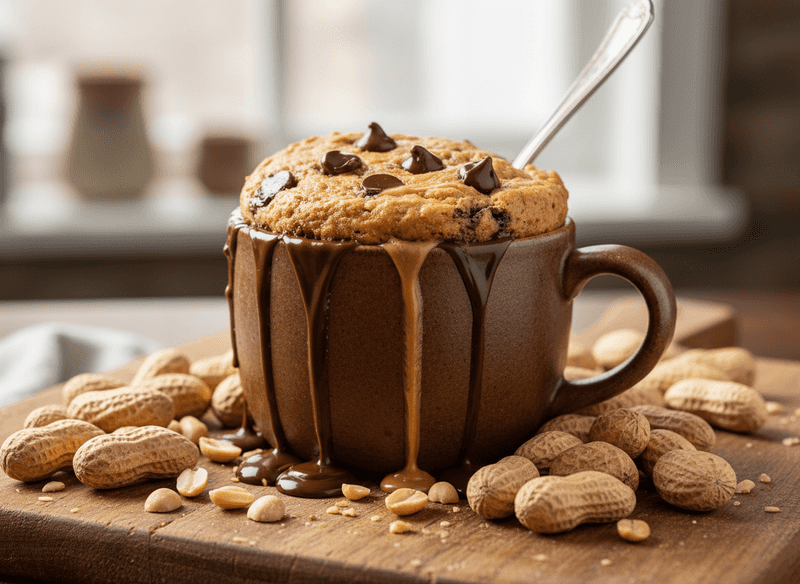Peanut Butter Chocolate Chip Mug Cake