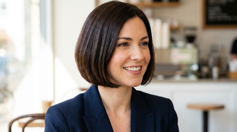 Rounded Bob with Tucked Ends