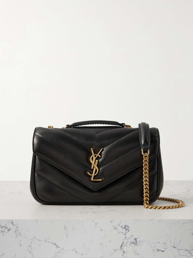 SAINT LAURENT Loulou Quilted Matelassé Leather Shoulder Bag