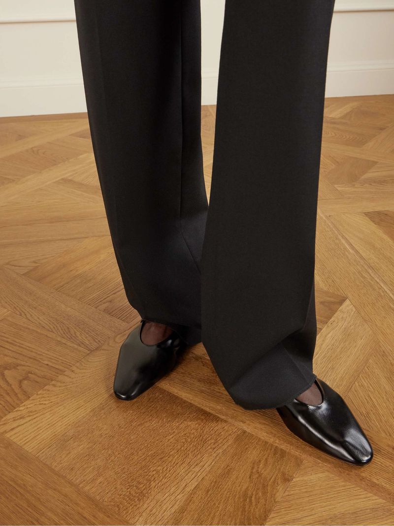 Saint Laurent Sao Leather Ballet Flats