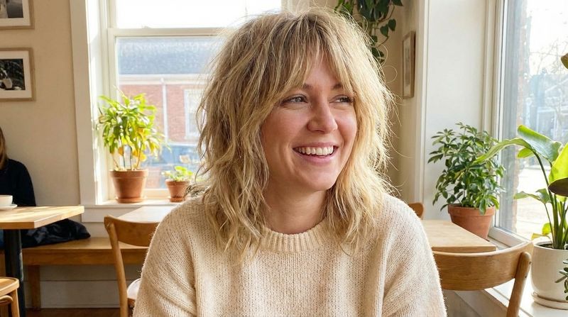 Shaggy Layers with Curtain Bangs