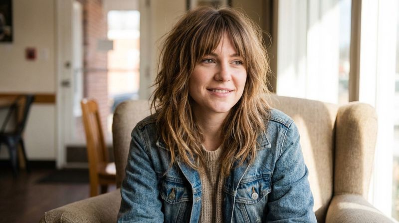 Shaggy Layers with Curtain Bangs