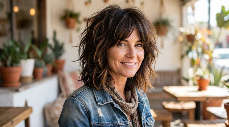 Shaggy Mid-Length Cut with Choppy Ends