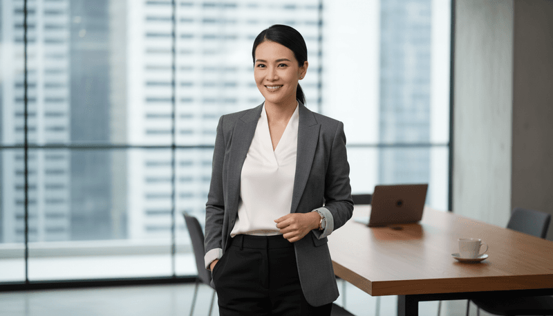 Sleek Low Ponytail with Center Part