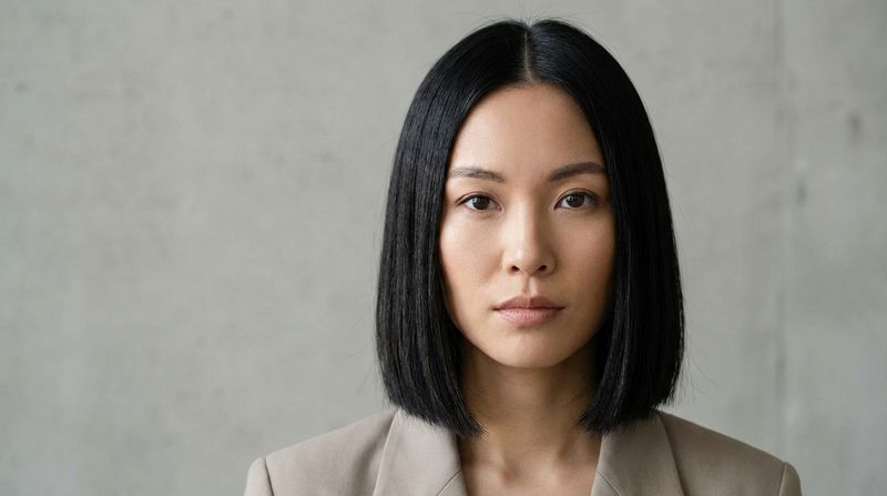 Sleek Middle Part Bob