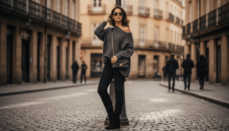 Slouchy Knit + Black Skinny Jeans