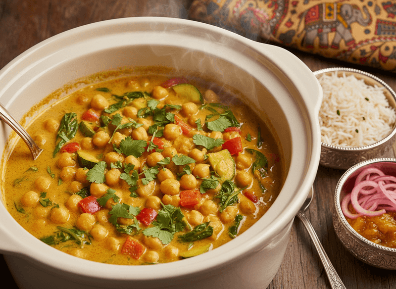 Slow Cooker Coconut Curry Chickpeas