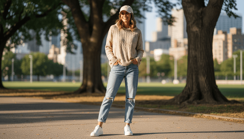 Soft Knit Hoodie + Relaxed Jeans