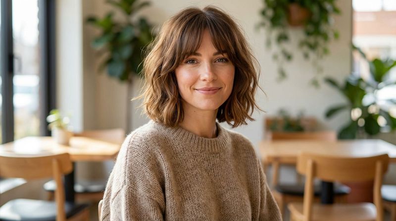 Soft Layered Bob with Curtain Bangs