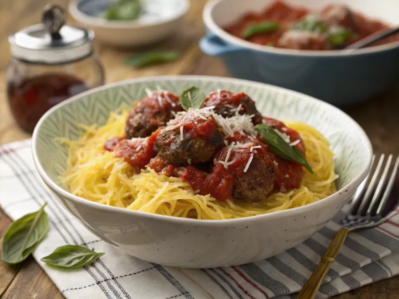 Spaghetti Squash and Meatballs