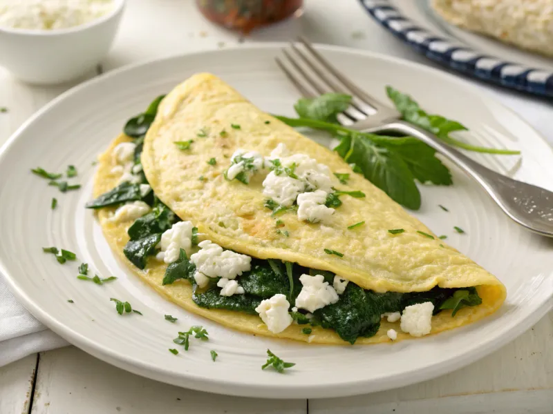 Spinach & Feta Egg White Omelet